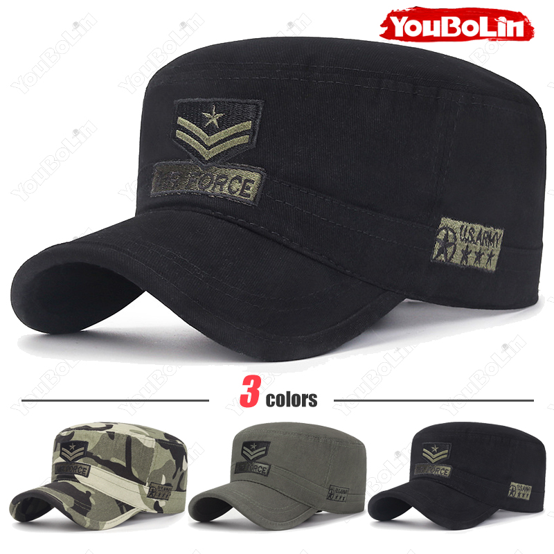 Academy Sports Outdoor - 플랫탑 밀리터리 캡, 남녀공용, 아웃도어 캐주얼