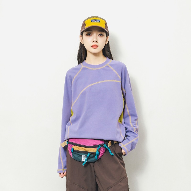 Outdoor Sports - 유니섹스 아웃도어 컬러 블록 긴팔 티셔츠