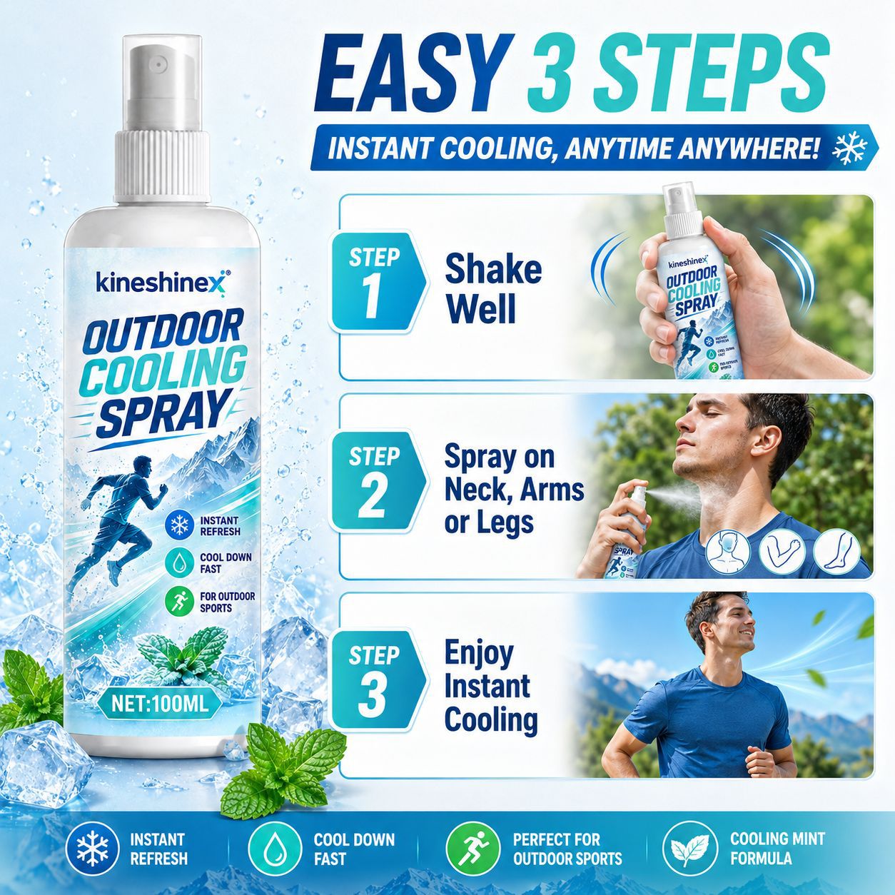 야외용 쿨링 스프레이 100ml – 러닝, 사이클링,  - Outdoor Sport Activity 리뷰 및 가격