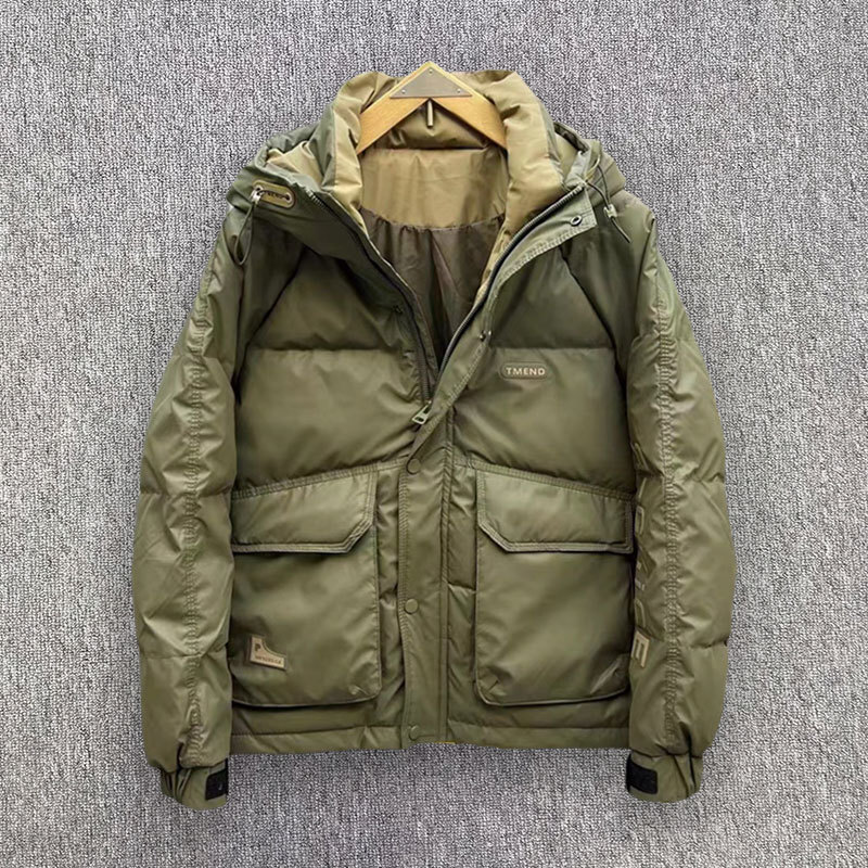 남성용 겨울 다운 재킷, 짧은 후드, 두껍고 따뜻한 야 - Outdoor Sport Jacket 리뷰 및 가격